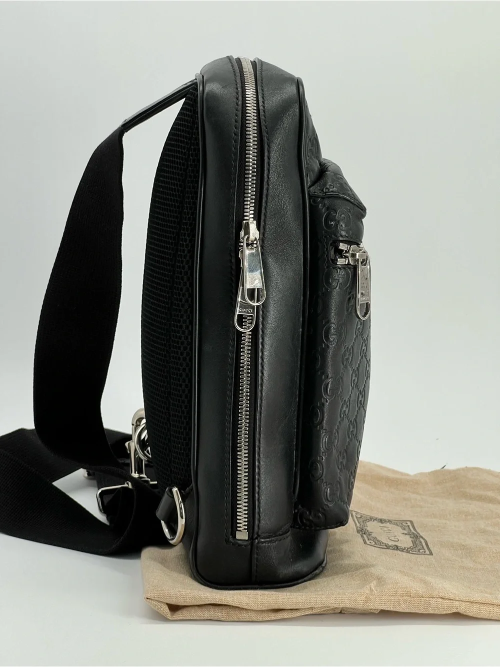 Gucci Guccissima Leather Sling Crossbody Bag